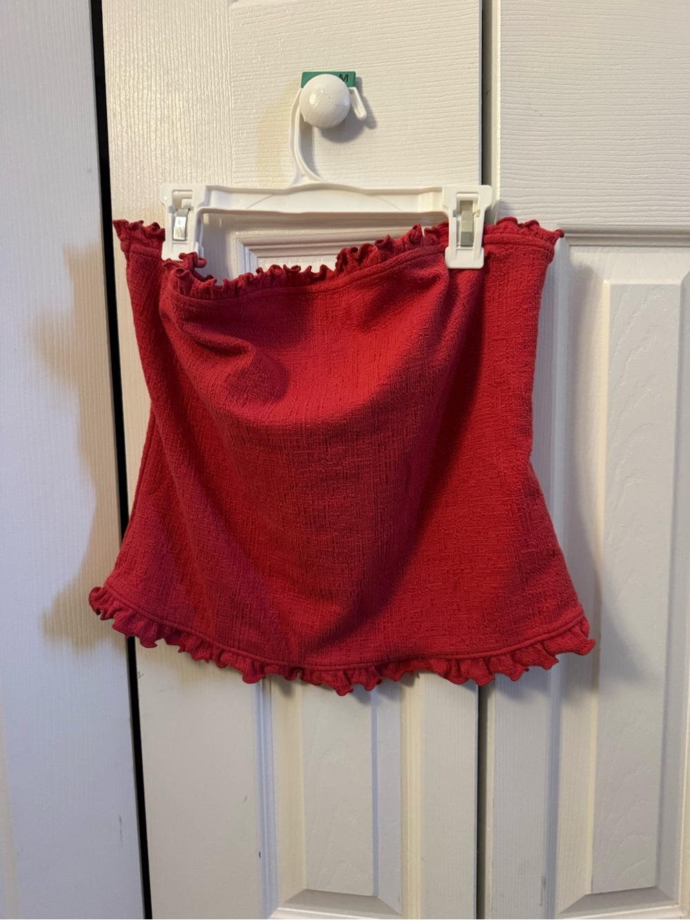 Universal Thread Women’s Red Ruffle-Trim Tube Top
